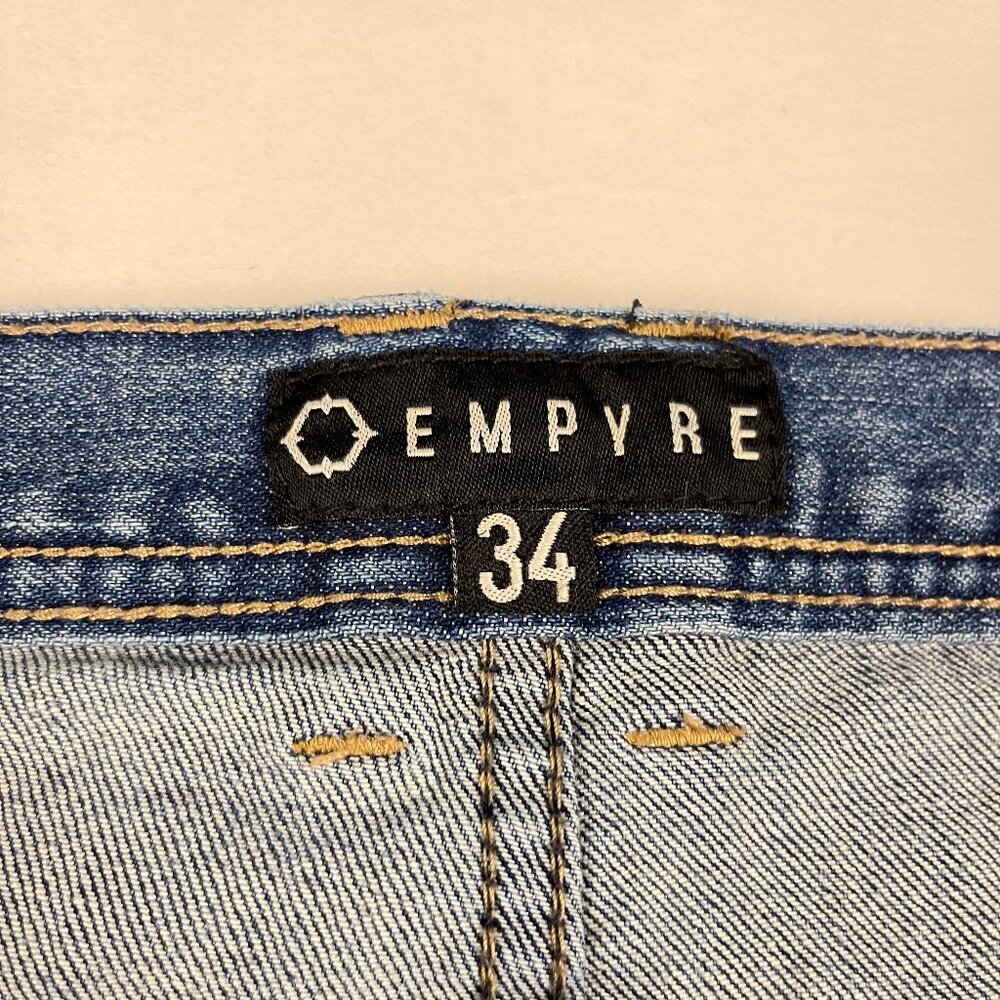 Empyre Verge Men’s 34 Slim Distressed Jeans Medium Wash Streetwear - Picture 7 of 12
